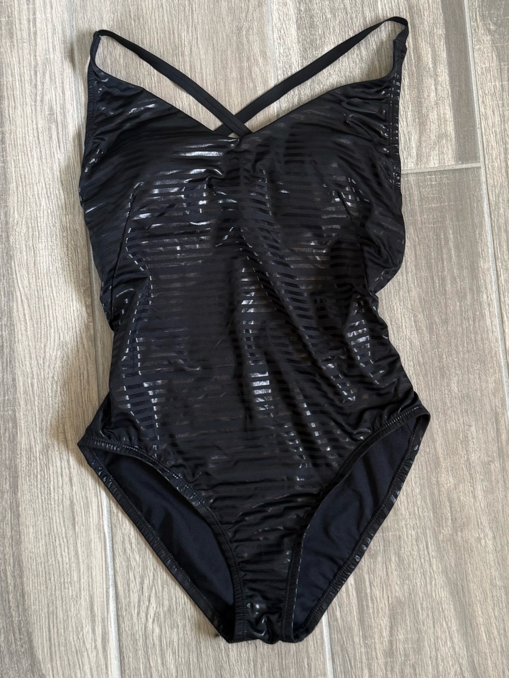 Nike Black Shiny One Piece Swimsuit